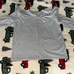 Vineyard Vines Striped Kids Shirt with Ruffle Sleeves